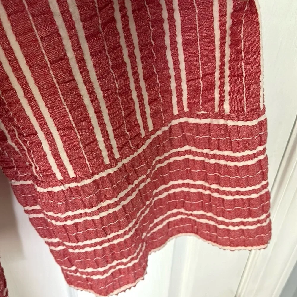 Anthropologie ett:twa Red Stripe Robin Romper Size X-Small XS Cropped Belt EUC - Picture 4 of 8